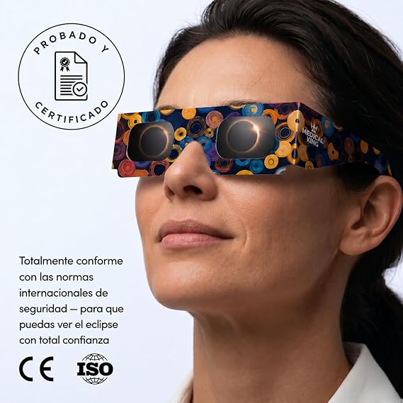 12 Gafas + 2 Filtros para móvil Eclipse Solar Certificación ISO 12312-2 / ENVIO GRATIS