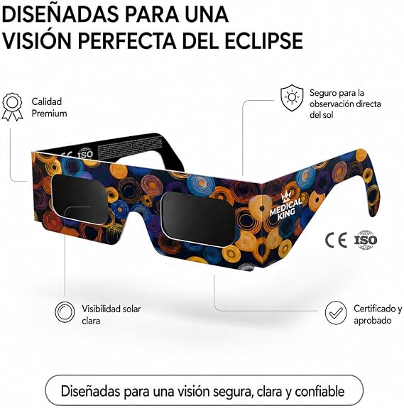 2 Gafas + 2 filtros para móvil Eclipse Solar Certificación ISO 12312-2 / ENVIO GRATIS