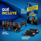 2 Gafas + 2 filtros para móvil Eclipse Solar Certificación ISO 12312-2 / ENVIO GRATIS