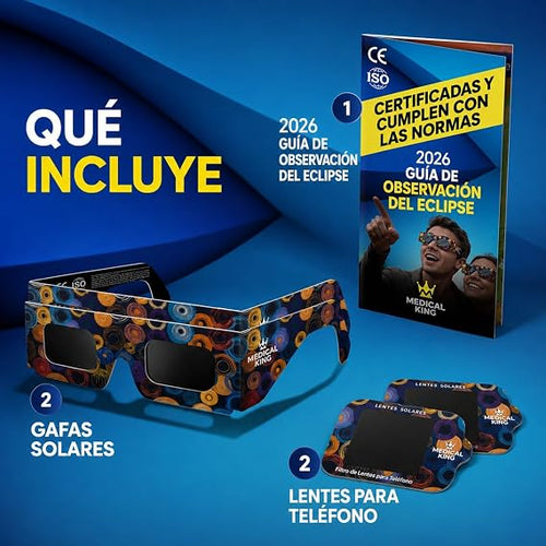 2 Gafas + 2 filtros para móvil Eclipse Solar Certificación ISO 12312-2 / ENVIO GRATIS